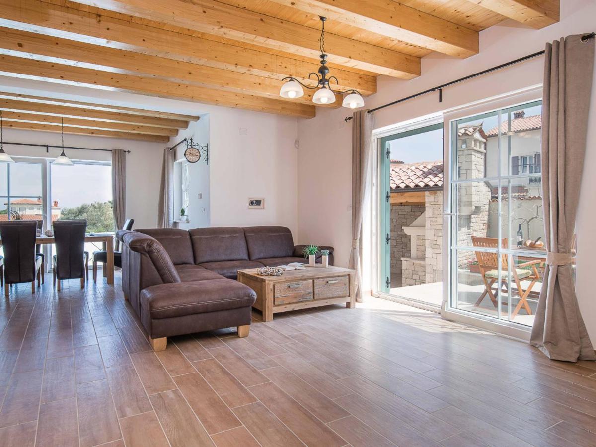 Moderne Istrische Steinvilla - 4 Sterne Mit Privatem, Beheizbaren Pool & Meerblick Kavran Exterior foto